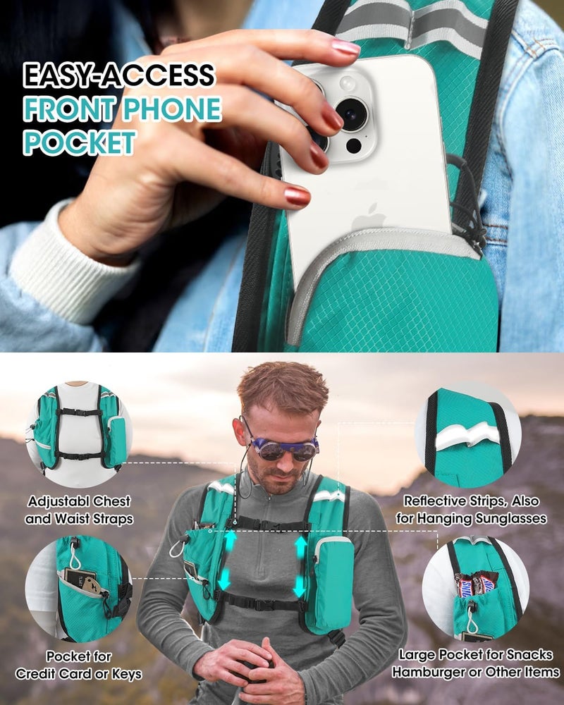 VPBAGE Store Foldable Small Hiking Backpack with 3 Strap Pockets – Lightweight 300D Spill-proof Daypack for Men Women – Packable Small Travel Backpack with Chest Strap & Trekking Pole Holder – Durable Outdoor Bag - Image 2